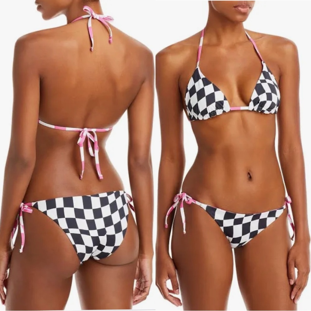 Solid & stripped X Bloomingdales Iris wavy checkered bikini FINAL PRICE